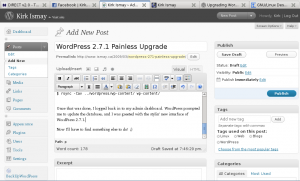 WordPress 2.7.1 Dashboard Screenshot